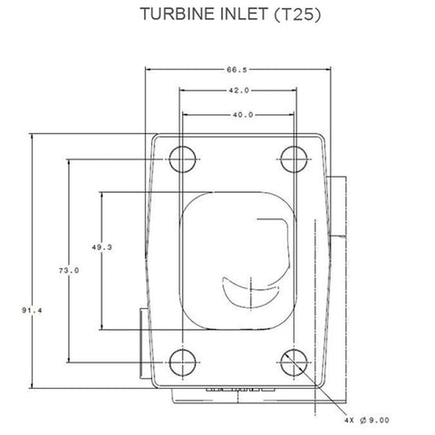 Garrett=Turbo GBC22-350 0.64a/r 44/56mm Comp 50/46mm Turbine T25/5 Bolt