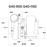 Garrett=G40-900 Turbo Charger 1.06a/r 62mm / 77mm V-Band / V-Band