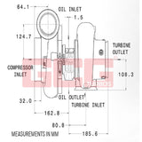 Garrett=Turbine Housing 1.24a/r EWG GT55R S-E V-B S-Steel (NON SFI) Long