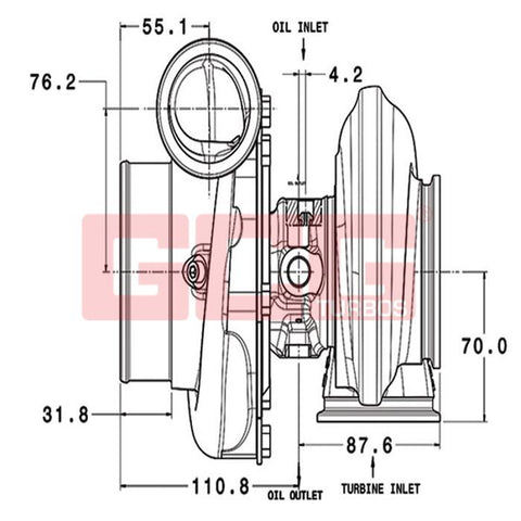 Garrett=Turbo Charger GTX3582R 2-4.5L 0.61a/r V-Band 856803-5004S