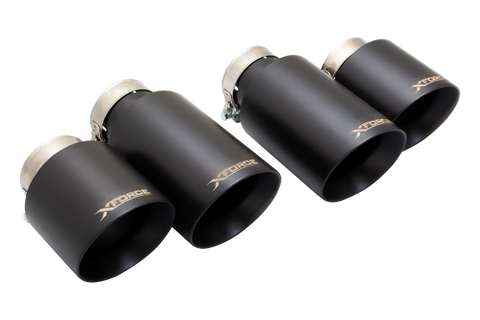 X FORCE AUDI S3 8V Hatch 13-21 / 4″Angle Cut Stainless Exhaust Black Tips