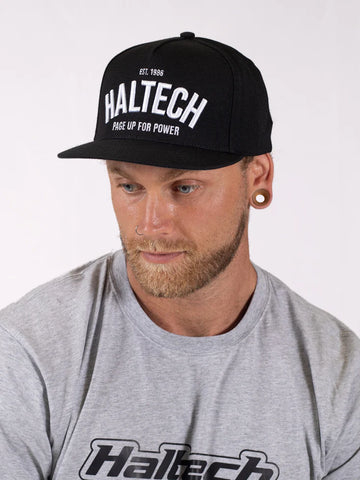 HALTECH = SNAP BACK BLACK WITH WHITE TEXT HT-301002