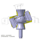 GKTECH=Z33 350Z/V35 FRONT COMPRESSION ROD SPHERICAL BEARING PAIR