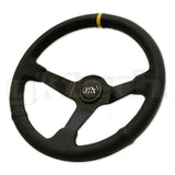GKTECH=STEERING WHEEL 350MM DEEP DISHED PERFORATED LEATHER