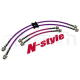 GKTECH = R32 GTS-T BRAIDED BRAKE LINE SET