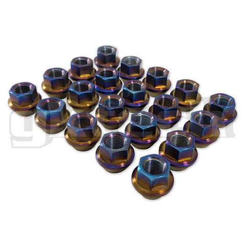GKTECH = OPEN ENDED BURNT TITANIUM M12X1.25 LUG NUTS