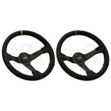 GKTECH=STEERING WHEEL 350MM DEEP DISHED PERFORATED LEATHER