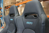 GT3 Style Reclinable Seat in Ultra Hard Wearing PVC Vinyl - Blue Stitching